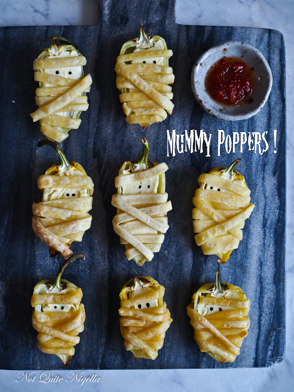 Mummy Poppers Halloween Savory Snack @ Not Quite Nigella