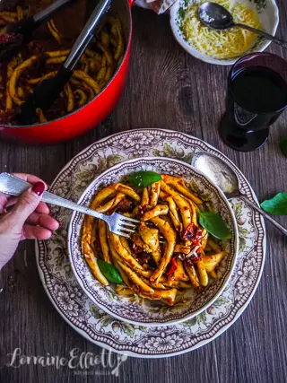 Nduja Fileja with Roasted Cherry Tomato Sauce