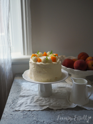 Peach And White Buttercream Simple Cake – Cake Creations by Kate™