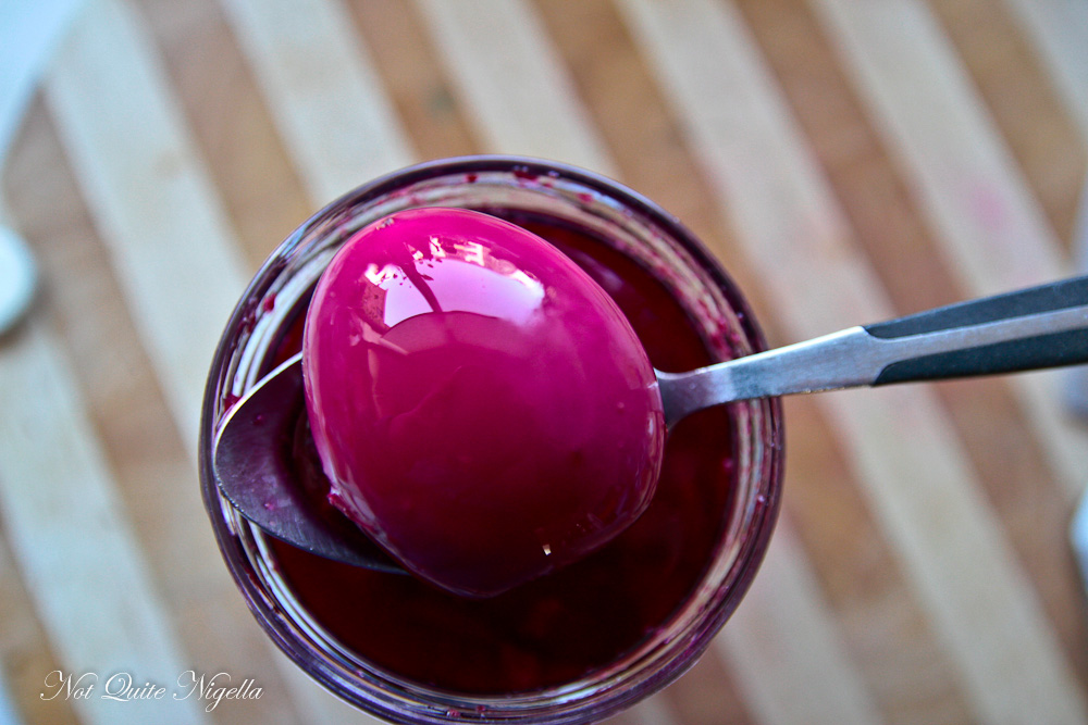 Pink Pickled Eggs @ Not Quite Nigella