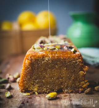 Pistachio Lemon Syrup Cake