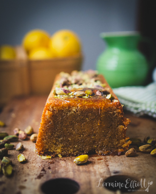 Pistachio Lemon Syrup Cake