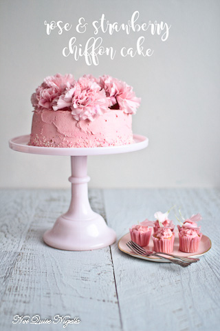 Rose Strawberry Chiffon Cake