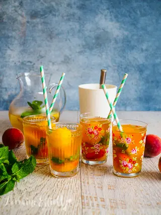 Peach Sorbet Iced Tea