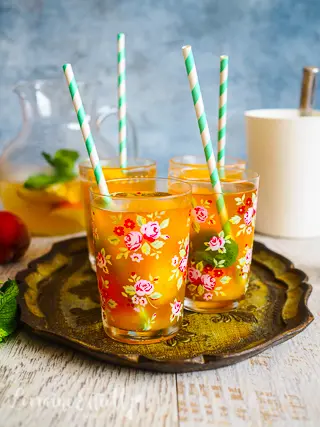 Peach Sorbet Iced Tea