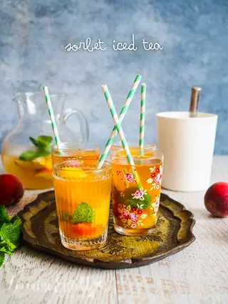 Peach Sorbet Iced Tea