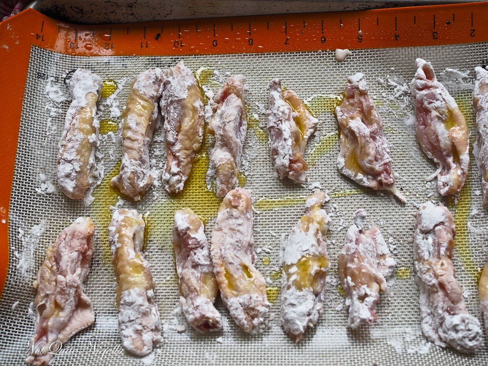 cornstarch dredged chicken wings