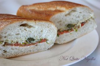 St Honore Sourdough bakery at North Sydney Smoked salmon baguette