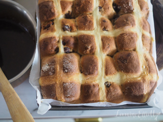 Sticky Date Hot Cross Buns