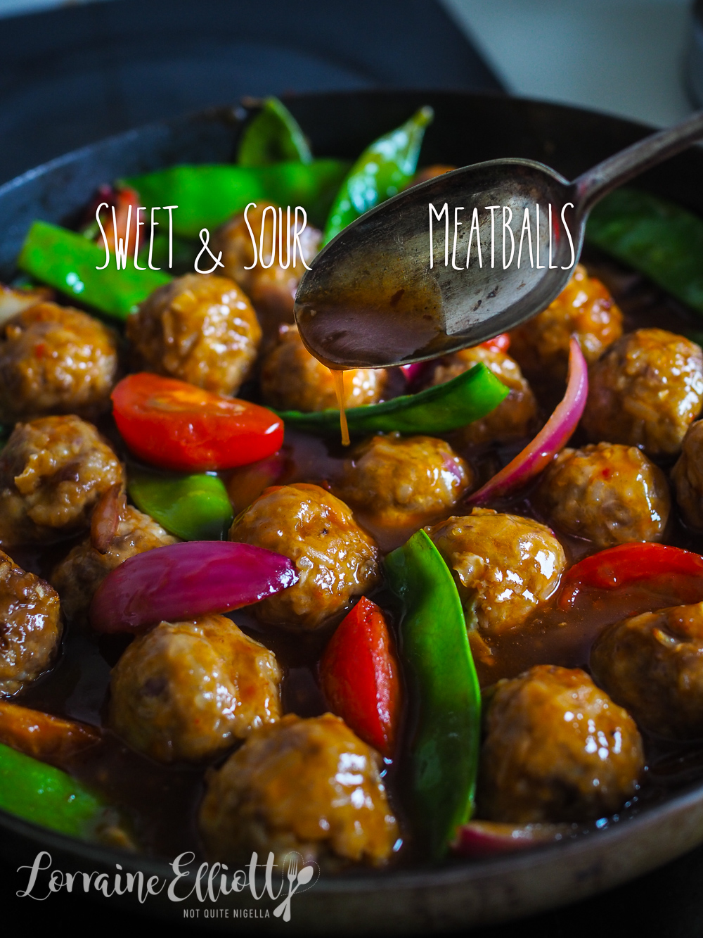 Sweet & Sour Pork Sauce Meatballs With Ginger Rice @ Not Quite Nigella