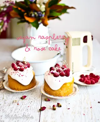 Vegan Raspberry Rose Cake