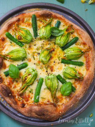 Zucchini Flower Pizza